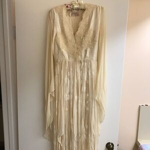 1980s Vintage Cream Stevie Nicks Style Maxi dress